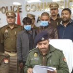 आगरा पुलिस द्वारा नारियल से भरे ट्रक से जब्त किया गया 226 किलो गांजा और पकड़े गए दो गांजा तस्कर।
