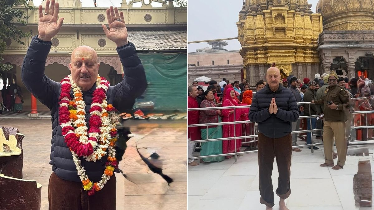 काशी पहुंचे अनुपम खेर ने किया काशी विश्वनाथ में दर्शन