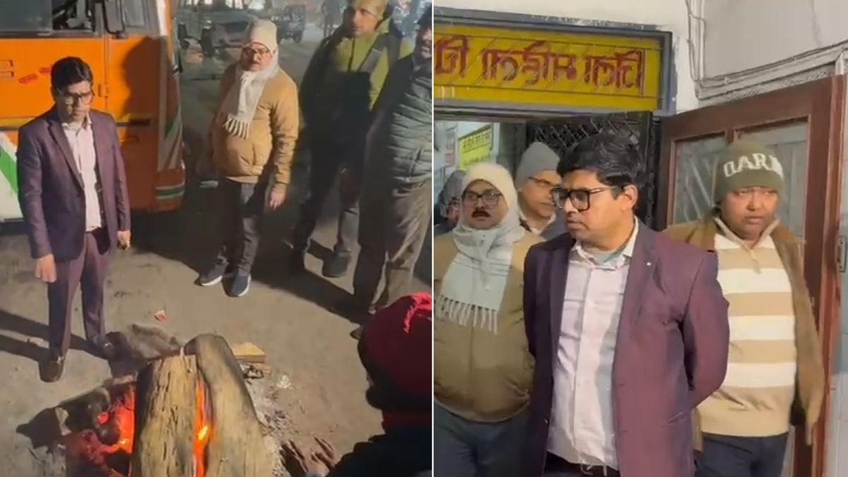 जिला अस्पताल और रेन बसेरे का निरीक्षण करते हुए डीएम घनश्याम मीना