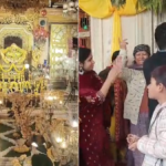 वृंदावन के टेढ़े खंभे वाले मंदिर में बसंत पंचमी के अवसर पर सजे पीले वस्त्रों में राधा-कृष्ण के दर्शन और बसंती कमरा