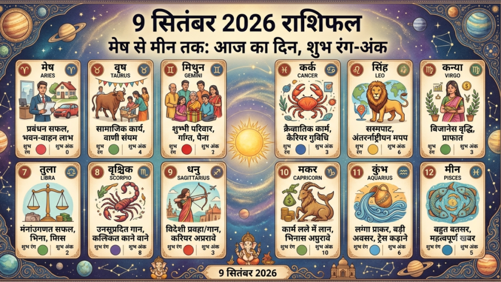 9 सितंबर 2026 राशिफल