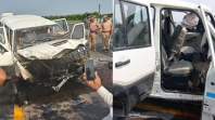 कन्नौज में पूर्व BJP सांसद सुब्रत पाठक के काफिले की स्कॉर्पियो डिवाइडर से टकराई