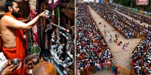 नागचंद्रेश्वर मंदिर में मची अफरा-तफरी, कई श्रद्धालु घायल